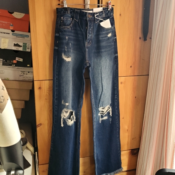 KanCan Denim - Kancan NWT Ultra High Rise 90s Wide Leg Flare Jeans Size 24